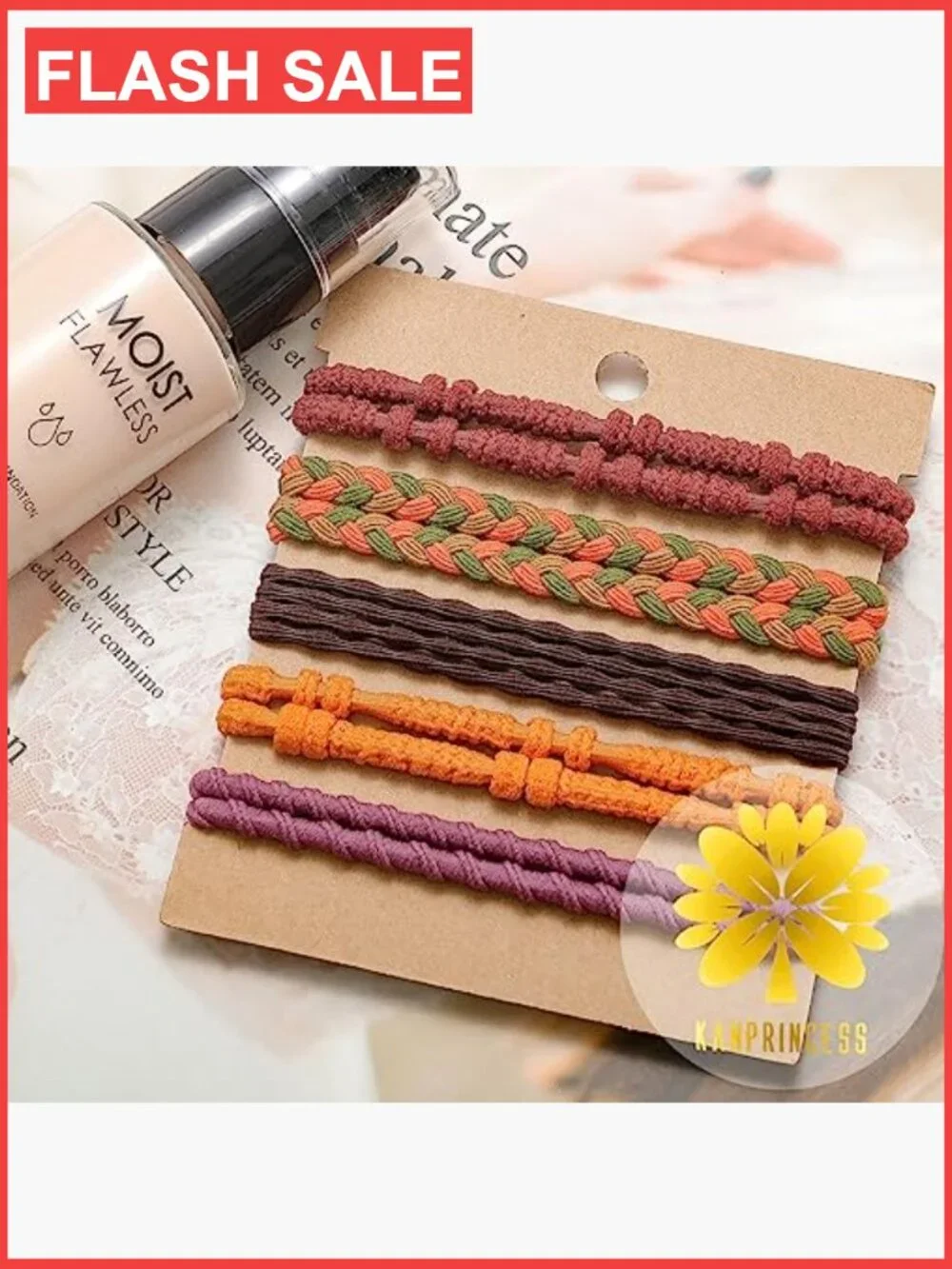 10Pcs Boho Hair Ties Elastic Ponytail Holders Set No Damage